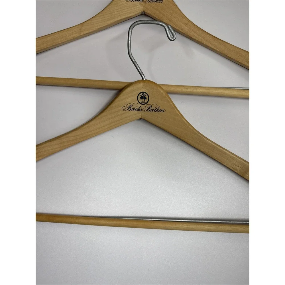 Lot Of 2 Vintage BROOKS BROTHERS Wooden Suit Coat Clothes Hangers Classics